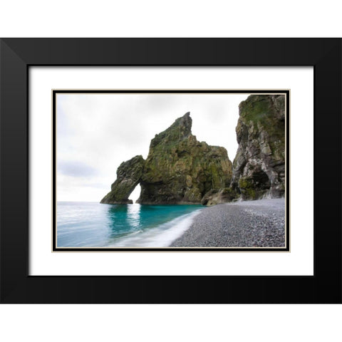 Beach Cave Black Modern Wood Framed Art Print with Double Matting by Coppel, Anna