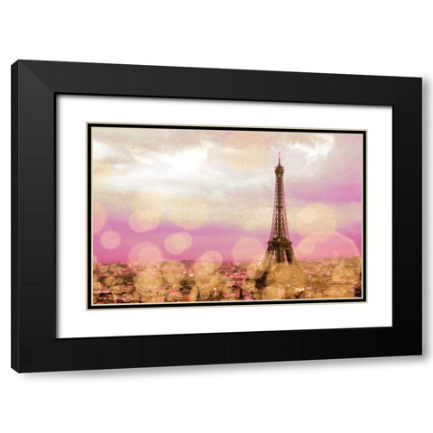 Paris Sparkles Black Modern Wood Framed Art Print with Double Matting by Navas, Emily