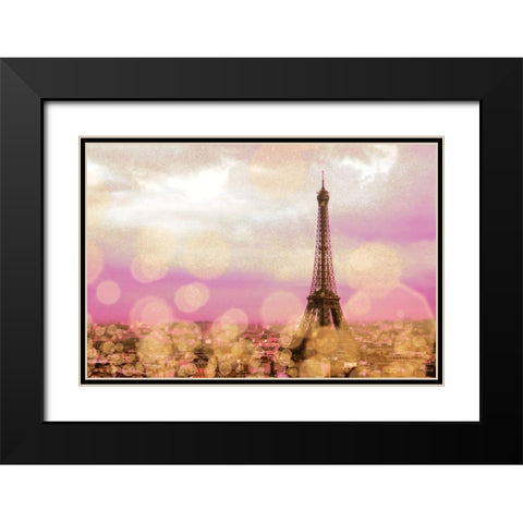 Paris Sparkles Black Modern Wood Framed Art Print with Double Matting by Navas, Emily