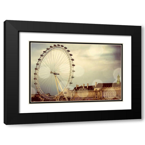 London Ferris Wheel Black Modern Wood Framed Art Print with Double Matting by Navas, Emily