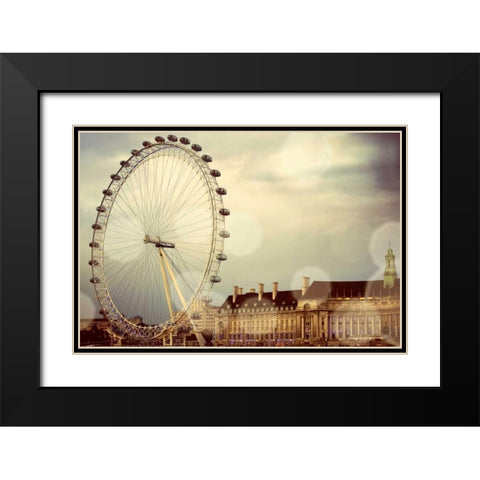 London Ferris Wheel Black Modern Wood Framed Art Print with Double Matting by Navas, Emily