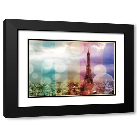 Paris in Lights Black Modern Wood Framed Art Print with Double Matting by Navas, Emily