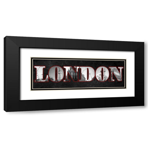 London Black Modern Wood Framed Art Print with Double Matting by Navas, Emily