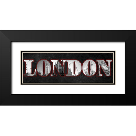 London Black Modern Wood Framed Art Print with Double Matting by Navas, Emily