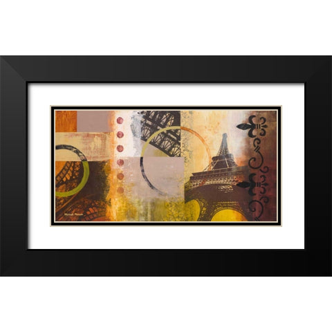 Eiffel II Black Modern Wood Framed Art Print with Double Matting by Marcon, Michael