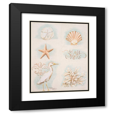 Sandy Shore I Black Modern Wood Framed Art Print with Double Matting by Hakimipour, Tiffany