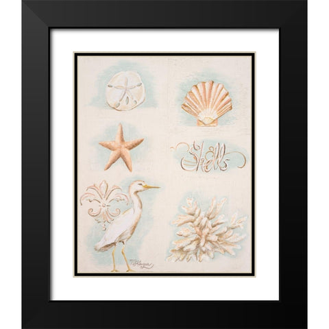 Sandy Shore I Black Modern Wood Framed Art Print with Double Matting by Hakimipour, Tiffany
