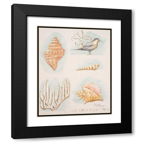 Sandy Shore II Black Modern Wood Framed Art Print with Double Matting by Hakimipour, Tiffany