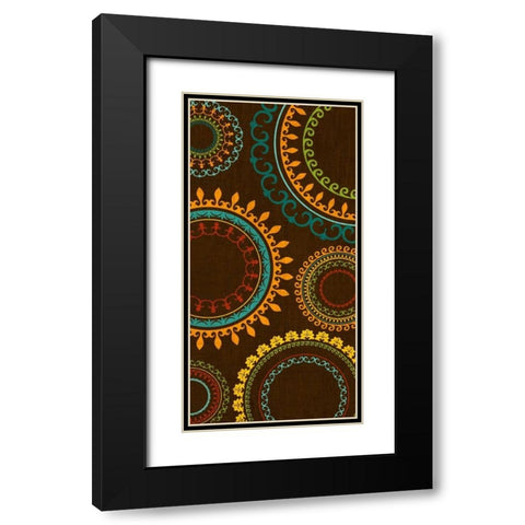 New Suzani Panel II Black Modern Wood Framed Art Print with Double Matting by SD Graphics Studio