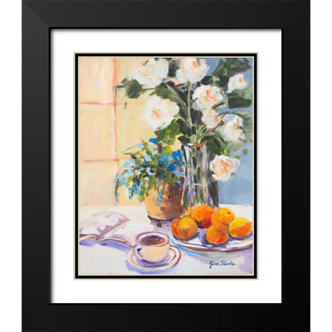 Morning Rose I Black Modern Wood Framed Art Print with Double Matting by Slivka, Jane