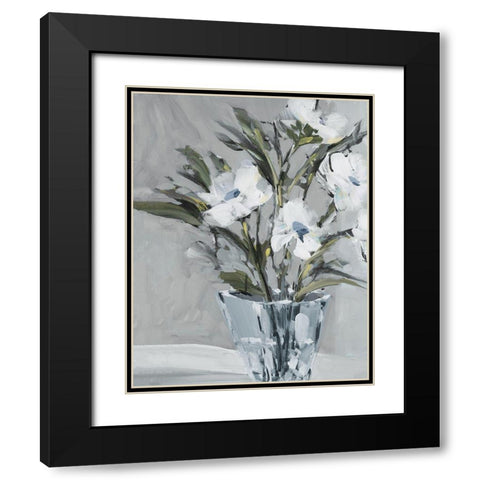 Evening Flowers Black Modern Wood Framed Art Print with Double Matting by Slivka, Jane