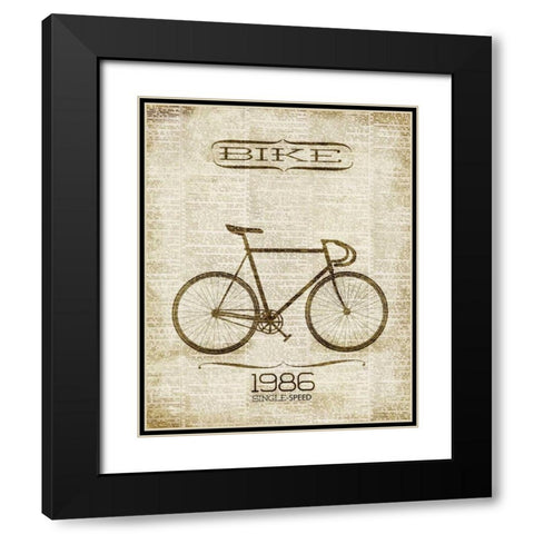 Bike 1986 Black Modern Wood Framed Art Print with Double Matting by Studio, Sd Graphics