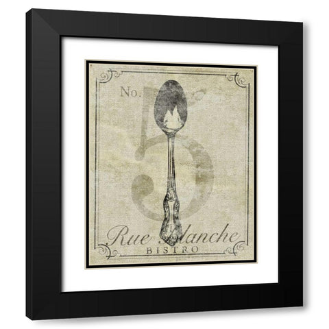 French Vintage Bistro Black Modern Wood Framed Art Print with Double Matting by SD Graphics Studio