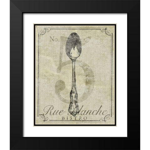 French Vintage Bistro Black Modern Wood Framed Art Print with Double Matting by SD Graphics Studio