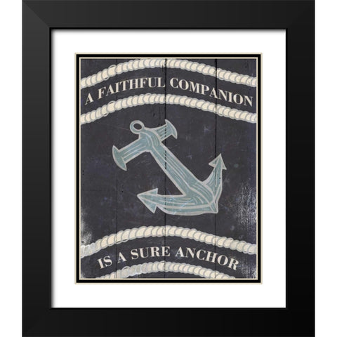 Anchor I Black Modern Wood Framed Art Print with Double Matting by SD Graphics Studio