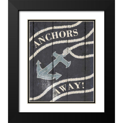Anchor II Black Modern Wood Framed Art Print with Double Matting by SD Graphics Studio