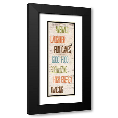 Social I Black Modern Wood Framed Art Print with Double Matting by SD Graphics Studio