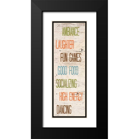 Social I Black Modern Wood Framed Art Print with Double Matting by SD Graphics Studio