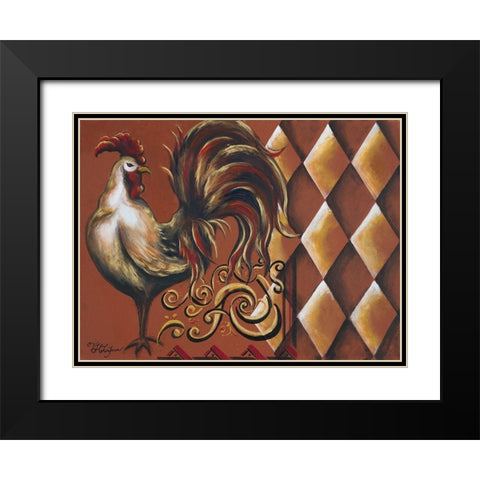 Rules the Roosters I Black Modern Wood Framed Art Print with Double Matting by Hakimipour, Tiffany