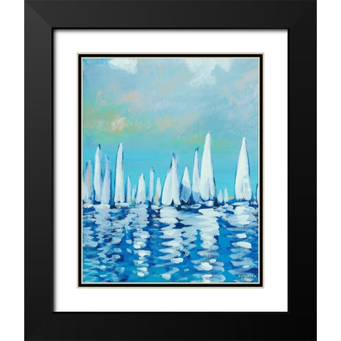 Sailing II Black Modern Wood Framed Art Print with Double Matting by Meneely, Dan