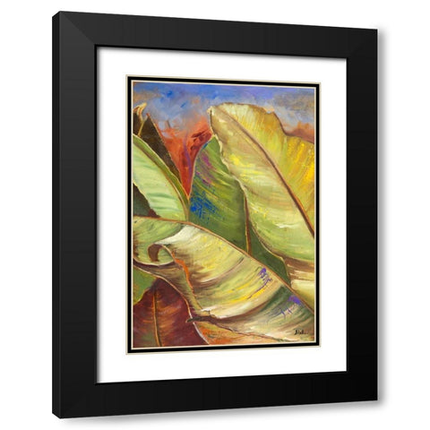 Through the Leaves Square Panel I Black Modern Wood Framed Art Print with Double Matting by Pinto, Patricia
