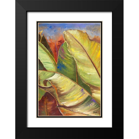 Through the Leaves Square Panel I Black Modern Wood Framed Art Print with Double Matting by Pinto, Patricia