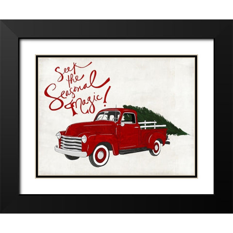 Seasonal Vehicle I Black Modern Wood Framed Art Print with Double Matting by SD Graphics Studio