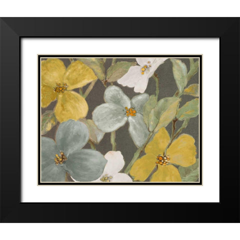 Garden Party in Gray II Black Modern Wood Framed Art Print with Double Matting by Loreth, Lanie