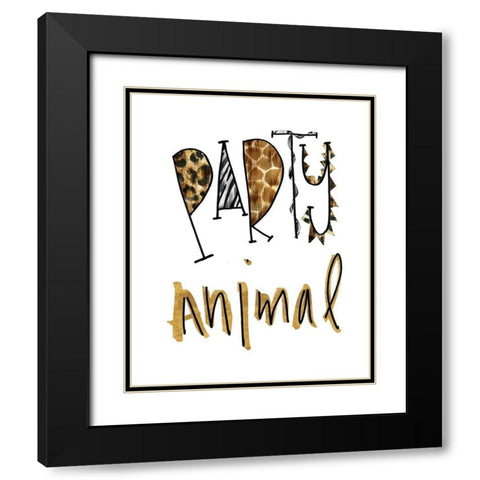 Party Animal Black Modern Wood Framed Art Print with Double Matting by Biscardi, Nicholas