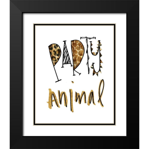 Party Animal Black Modern Wood Framed Art Print with Double Matting by Biscardi, Nicholas
