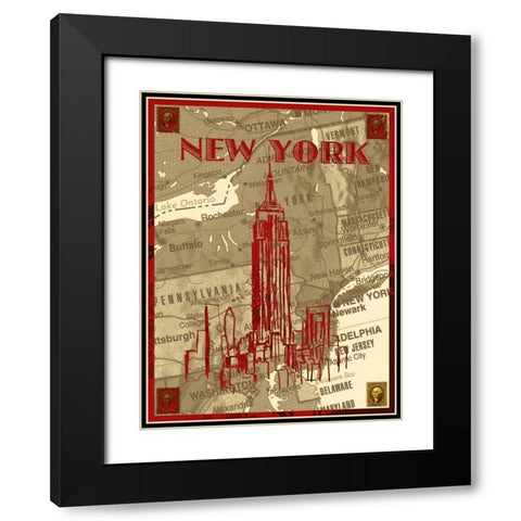 City Stops III Black Modern Wood Framed Art Print with Double Matting by Biscardi, Nicholas