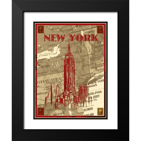 City Stops III Black Modern Wood Framed Art Print with Double Matting by Biscardi, Nicholas