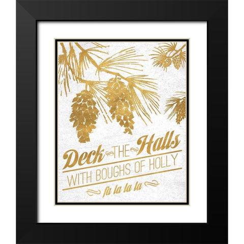 Gold Christmas Black Modern Wood Framed Art Print with Double Matting by Biscardi, Nicholas