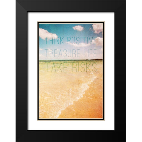 Think Positive Black Modern Wood Framed Art Print with Double Matting by Bryant, Susan