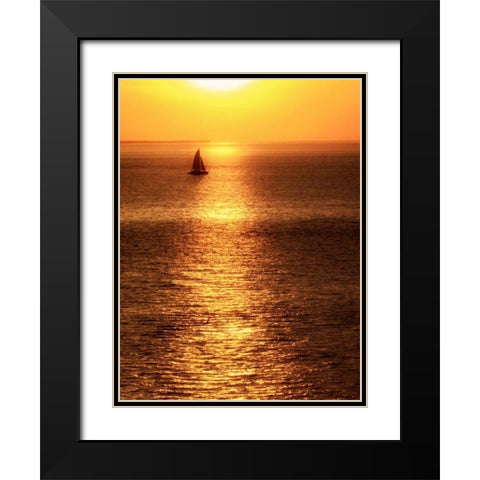 Sailboat at Sunset I Black Modern Wood Framed Art Print with Double Matting by Mansfield, Kathy