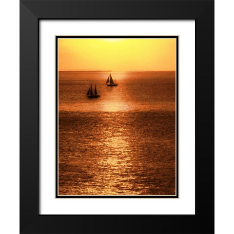 Sailboat at Sunset I Black Modern Wood Framed Art Print with Double Matting by Mansfield, Kathy