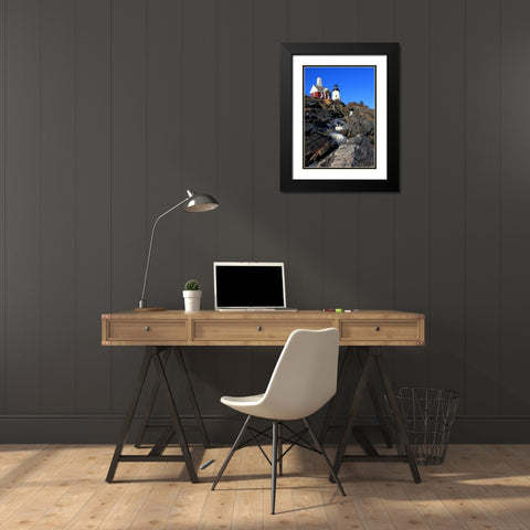 Pemaquid Point I Black Modern Wood Framed Art Print with Double Matting by Veilleux, Jason