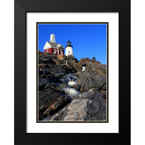 Pemaquid Point I Black Modern Wood Framed Art Print with Double Matting by Veilleux, Jason