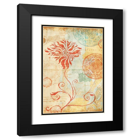 Map Wallflower I Black Modern Wood Framed Art Print with Double Matting by Medley, Elizabeth