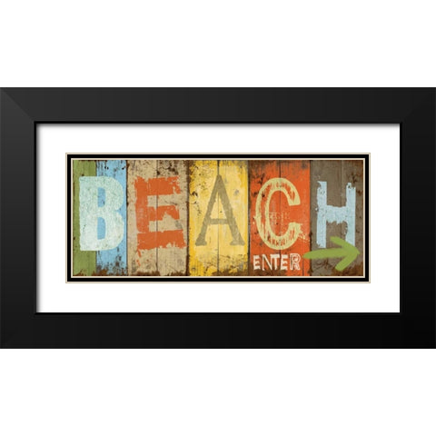Beach Black Modern Wood Framed Art Print with Double Matting by Medley, Elizabeth
