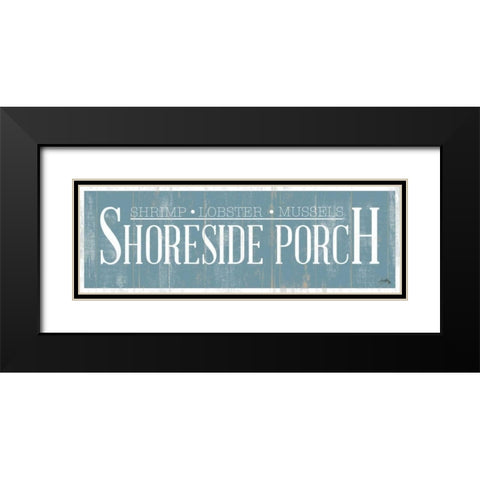 Shoreside Porch Black Modern Wood Framed Art Print with Double Matting by Medley, Elizabeth