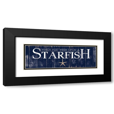 Starfish Black Modern Wood Framed Art Print with Double Matting by Medley, Elizabeth