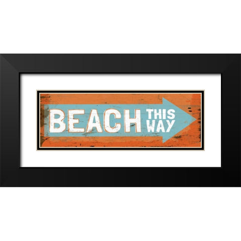 Beach This Way Black Modern Wood Framed Art Print with Double Matting by Medley, Elizabeth
