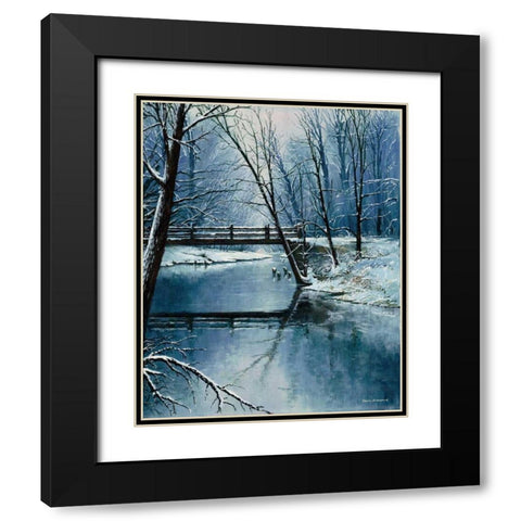 First Snow Black Modern Wood Framed Art Print with Double Matting by Nawrocke, Bruce