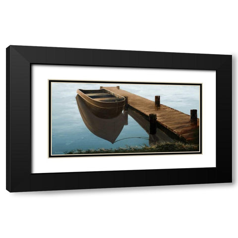 Quiet Blue Morning Black Modern Wood Framed Art Print with Double Matting by Nawrocke, Bruce
