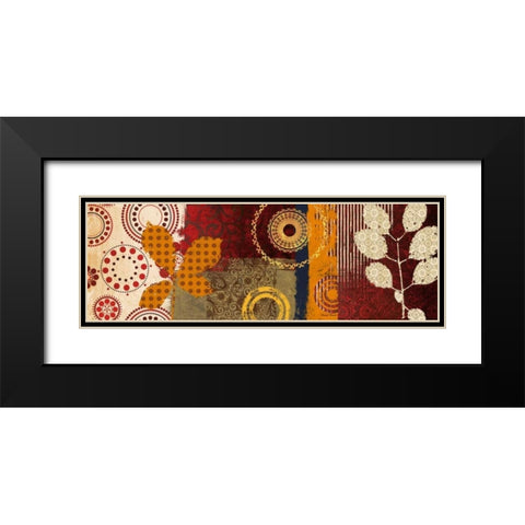 Fall Leaf Panel I Black Modern Wood Framed Art Print with Double Matting by Marcon, Michael