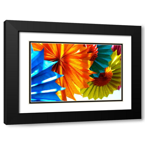 Paper Flowers Black Modern Wood Framed Art Print with Double Matting by Peck, Gail