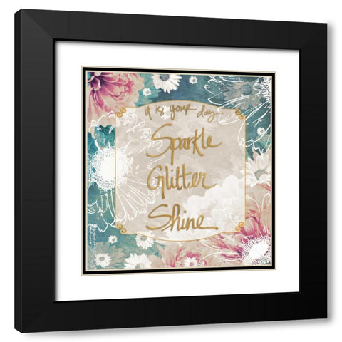 Ethereal Flowers on your Day Black Modern Wood Framed Art Print with Double Matting by Peck, Gail