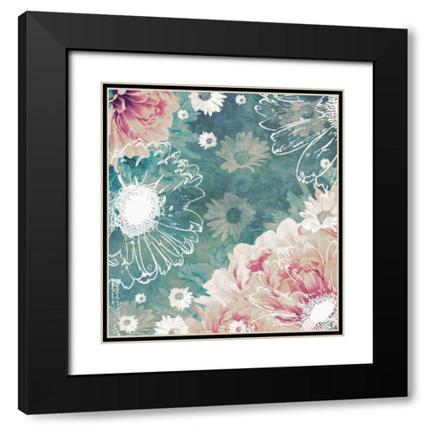 Ethereal Flowers Black Modern Wood Framed Art Print with Double Matting by Peck, Gail