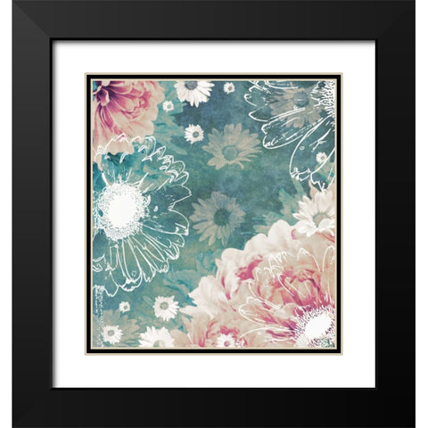 Ethereal Flowers Black Modern Wood Framed Art Print with Double Matting by Peck, Gail